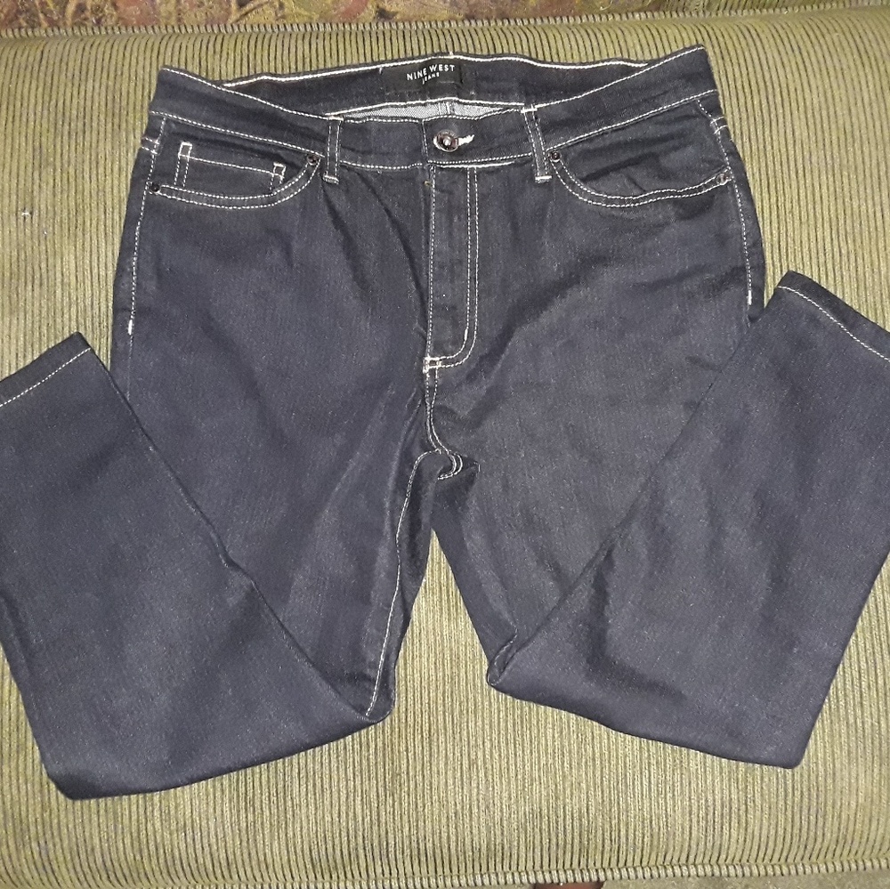 Nine West dark blue denim capris